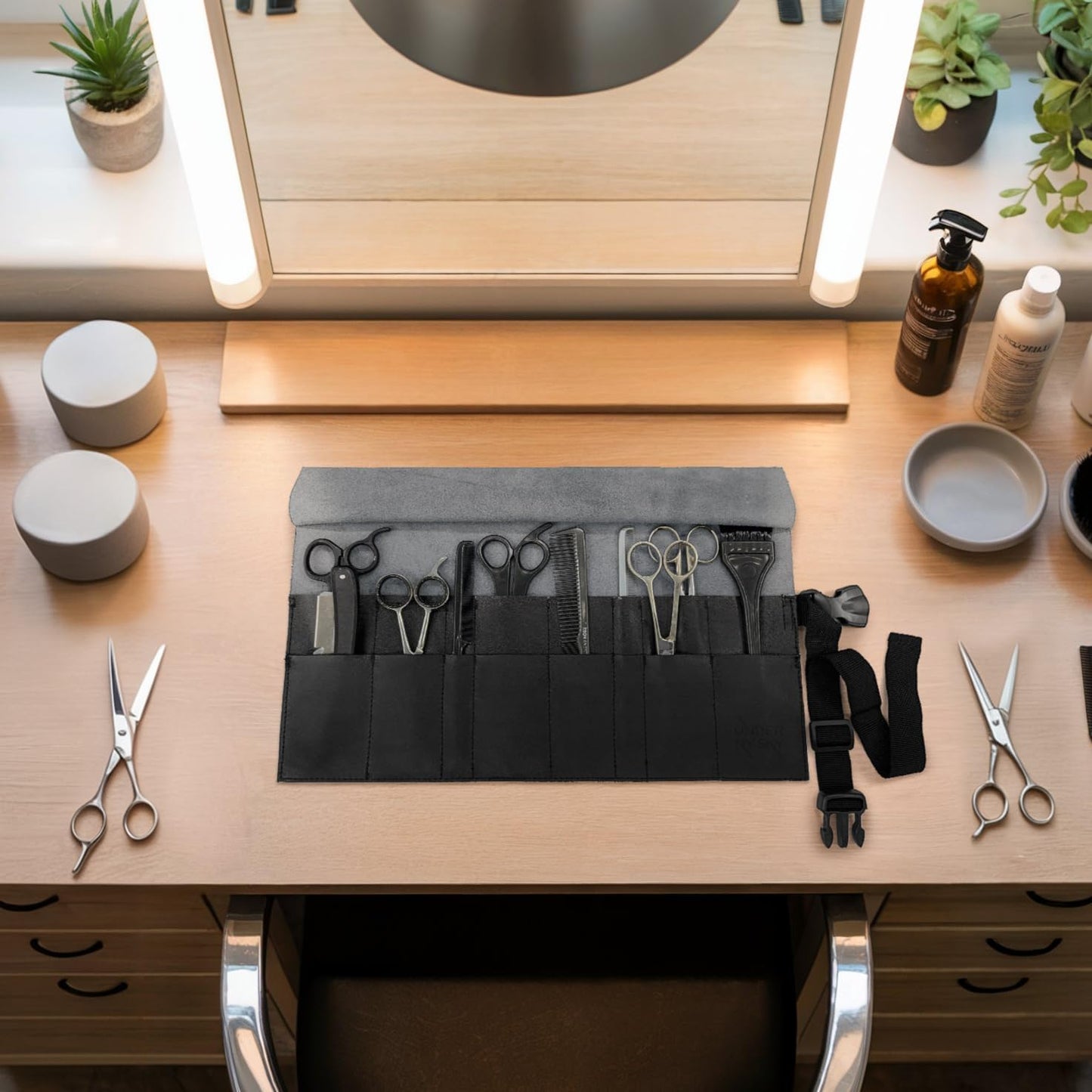 Leather Apron & Tool Holder for Hair Stylists | Durable, Professional Design