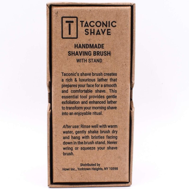 Taconic Shave's 3-Band Pure Badger Luxury Shaving Brush – Deluxe Beechwood and Chrome Handle - Shaving Stand Included