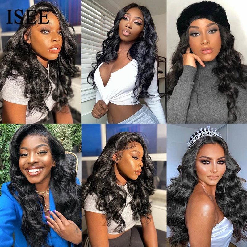 ISEE Hair 8A Unprocessed Brazilian Virgin Body Wave Human Hair One Bundles 100% Unprocessed Human Hair Extensions Natural Black (12'')
