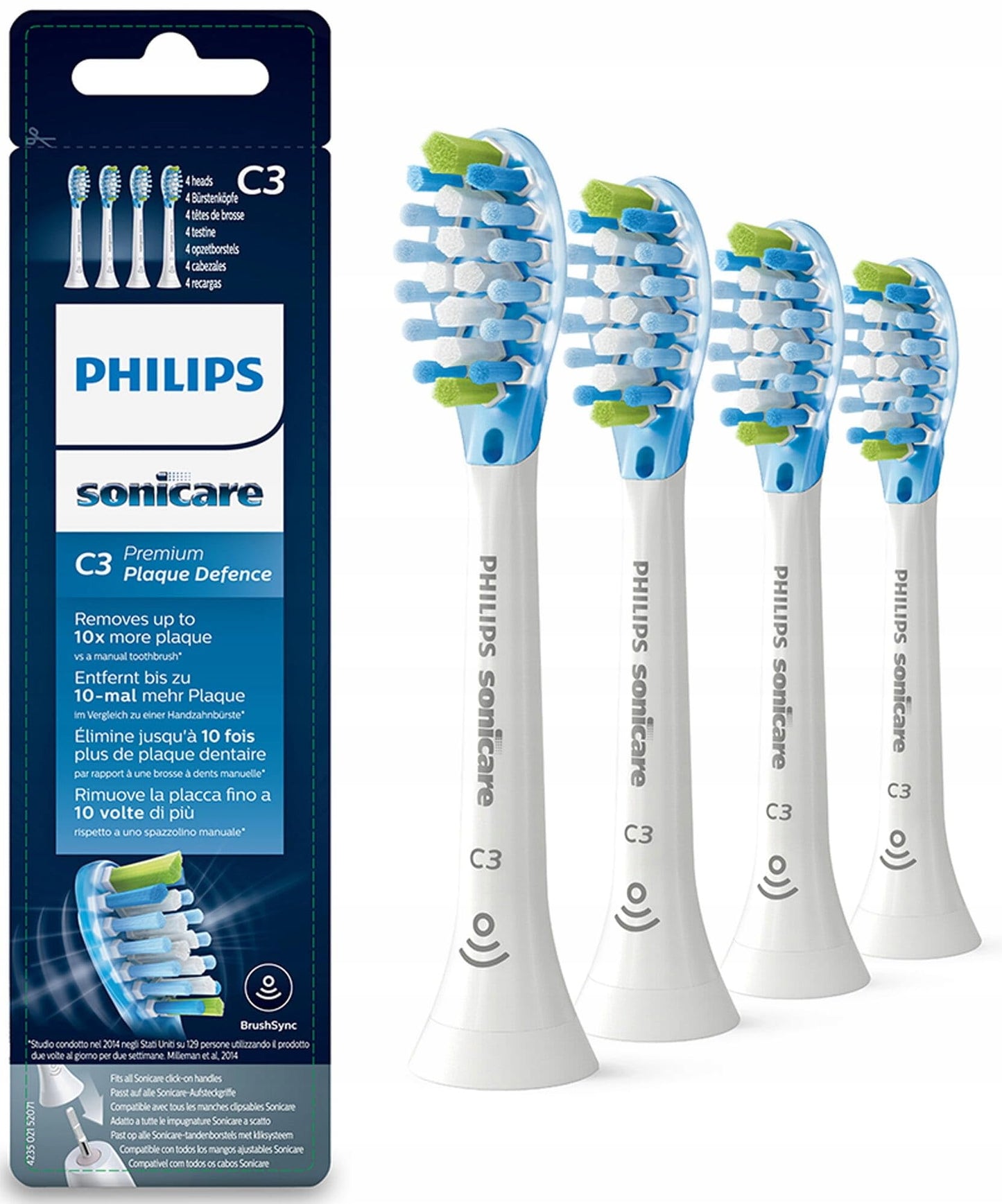Philips Sonicare C3 Premium Plaque Defense Sonic Electric Toothbrush Heads Black (Model HX9042/33)
