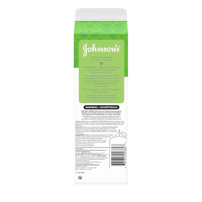 Johnson's Baby Bedtime Bath - Relaxing NaturalCalm Aromas, Hypoallergenic & Tear-Free | 33.8 fl. oz Value Size