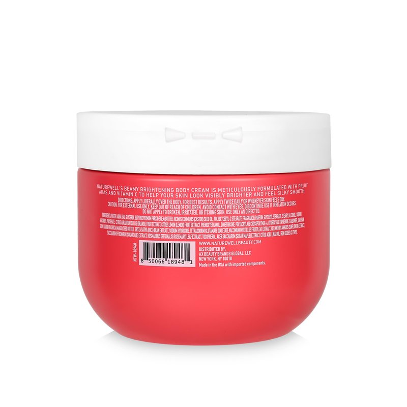 NATURE WELL Beamy Brightening & Moisturizing Body Cream, Lightweight & Quick-Absorbing Formula to Help Improve Tone & Texture, Scented with Black Currant, Jasmine & Vanilla Woods,12 Oz