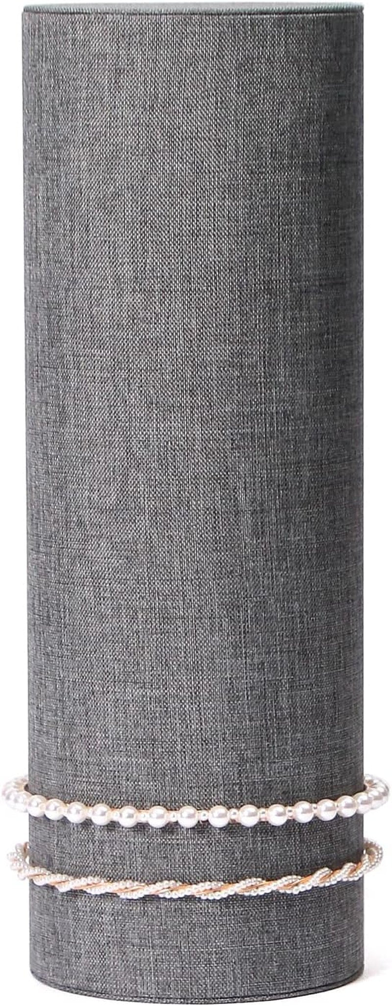 Vertical Headband Holder - Stylish Gray Linen Hairband Display Stand for Accessories & Scrunchies