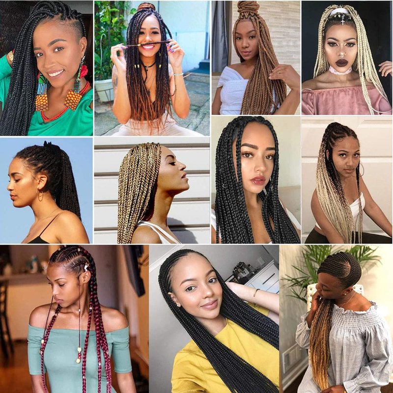 Pre Stretched Braiding Hair 42 Inch 8 Packs Professional Soft Yaki braiding Hair For Braids Hot Water Setting Synthetic Crochet Hair Extensions (1B, 42 Inch (Pack of 8))