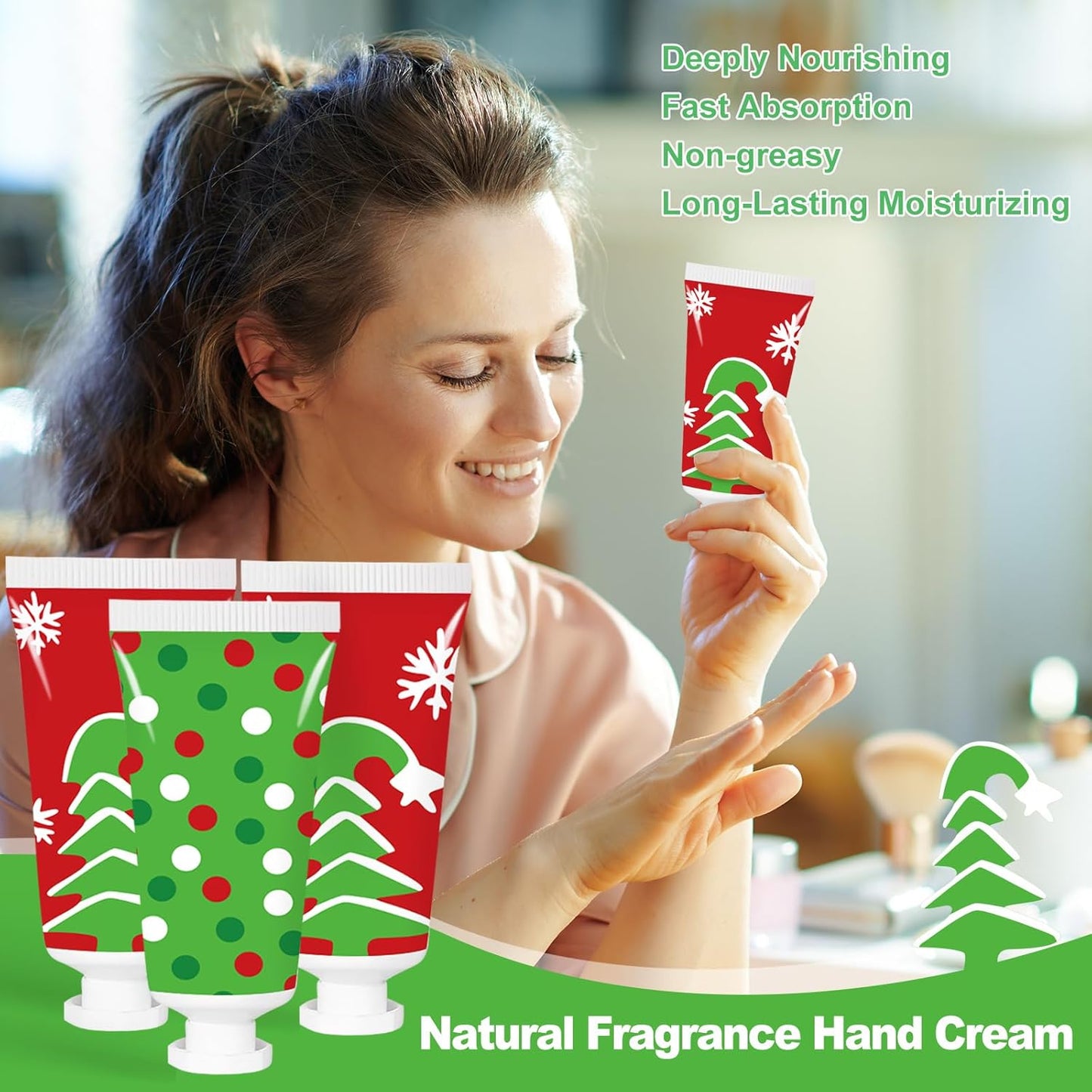 50 Pcs Christmas Hand Cream Set - Travel Size Winter Scented Lotion for Women & Girls - Unique Stocking Stuffers (Nutcracker)