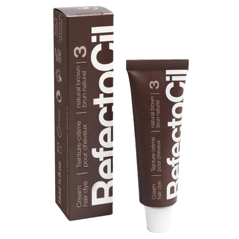 RefectoCil Cream Hair Dye 2-Pack – Black (#1) + Natural Brown (#3)