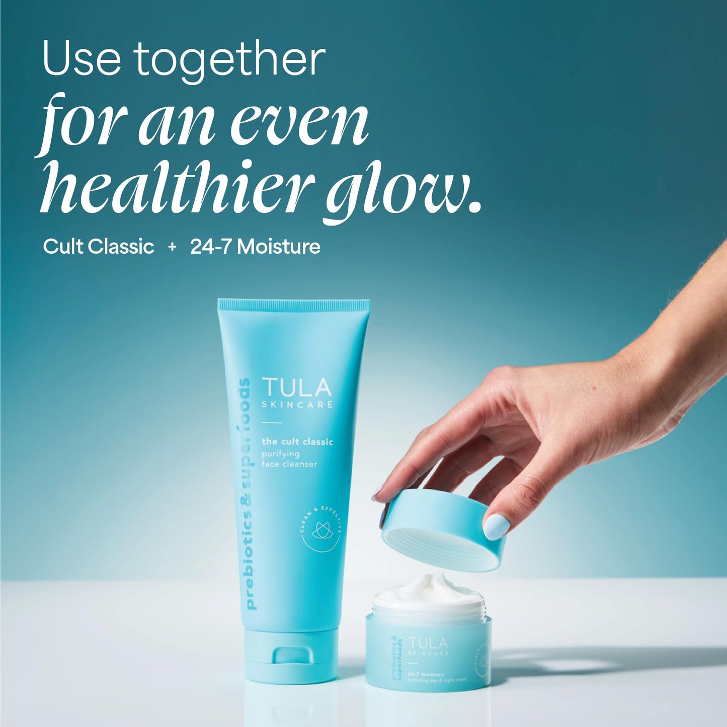 TULA Skin Care Cult Classic Purifying Face Cleanser, Full and Travel Size Duo - Gentle and Effective Face Wash, Makeup Remover, Nourishing and Hydrating, Set of 2