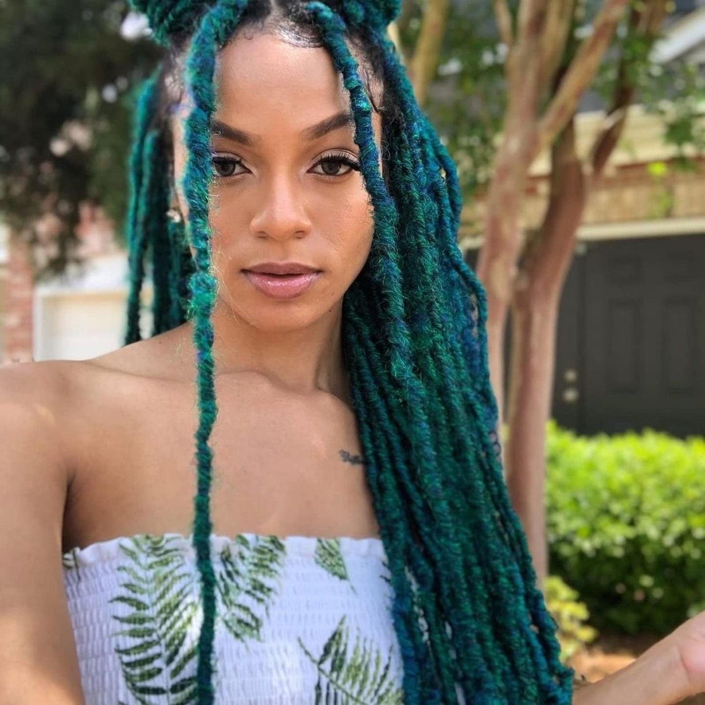 Alrence Faux Locs Crochet Hair 36 Inch 7 Packs Soft Locs Pre-looped Green