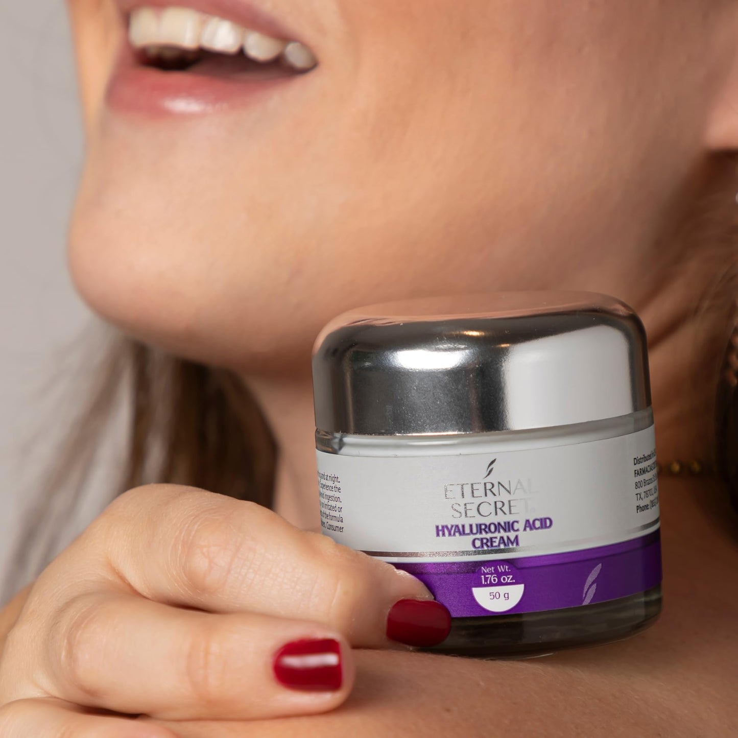 Dr. Simi Eternal Secret Hyaluronic Acid Face Cream | Lightweight Daily Moisturizer, Hydrates, Helps to Smooth Fine Lines | Peptides + Marine Extracts for Plump, Radiant, Healthy-Looking Skin | 50 g