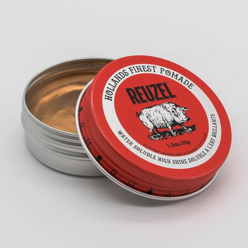 Reuzel Red Pomade - Medium Hold, Water Soluble Hair Styling | High Shine, Flake-Free, Easy Wash Out