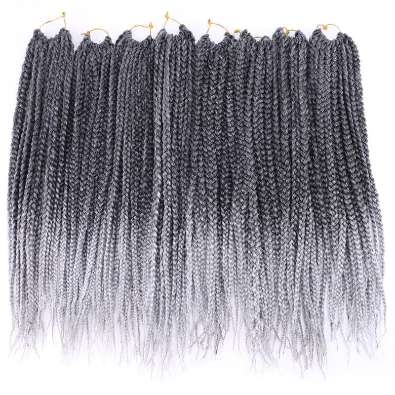 8 Packs Goddess Crochet Box Braids Pre looped Box Braid Crochet Hair for Black Women 18 Inch Silver Gray 3X Knotless Crochet Box Braided Hair Extensions Straight Knotless Braiding Hair(Tgrey#)