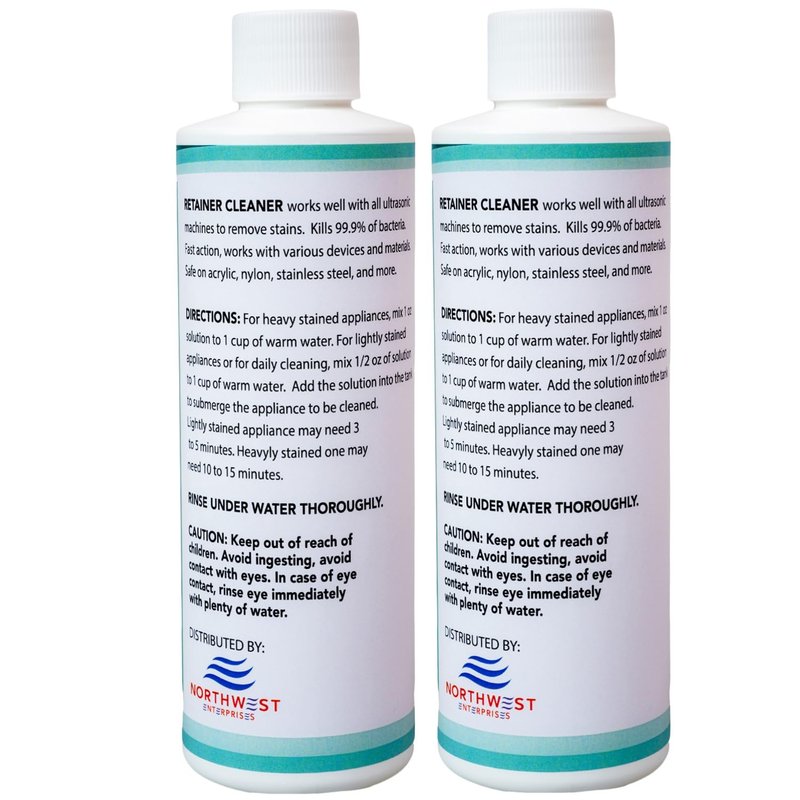Ultrasonic Retainer Cleaner Solution Concentrate - Ultrasonic Denture Cleaner for Ultrasonic Machines - Cleans Mouthguards, Invisalign, and Nightguards - Updated Formula (Mint) (16 Ounces)