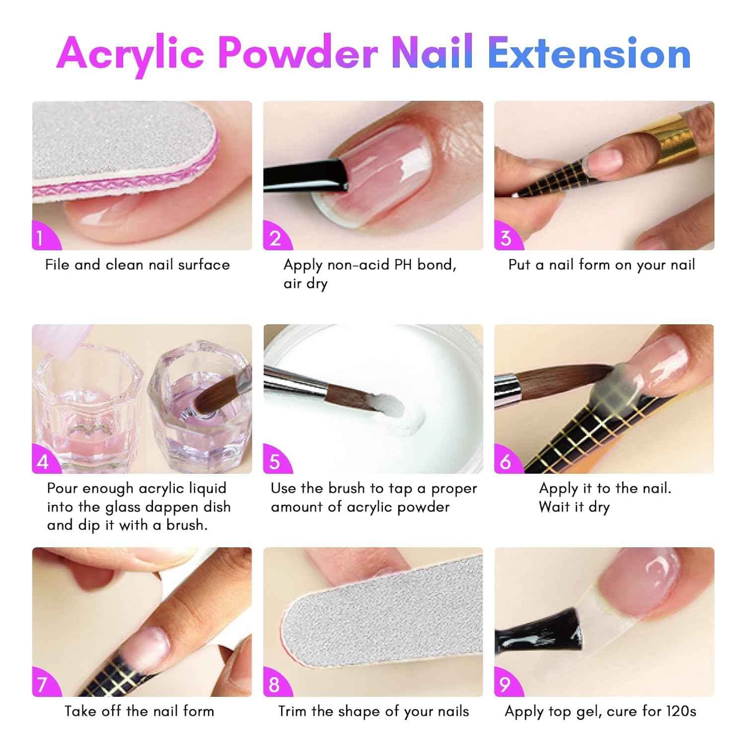 Saviland Acrylic Nail Liquid Monomer – 8.11 fl. oz with 3 Brushes & Nail Cutters