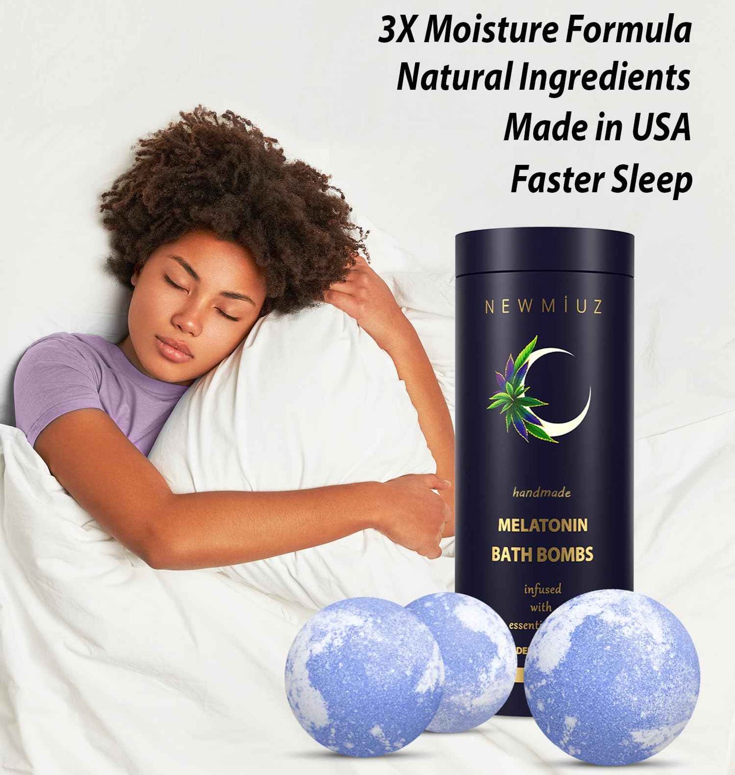 Sleep Well Bubble Bath Bombs Melatonin Infused Lavender Chamomile Essential Oils Luxurious Bath for Dry Skin Perfect Self Care Gifts for Women and Men