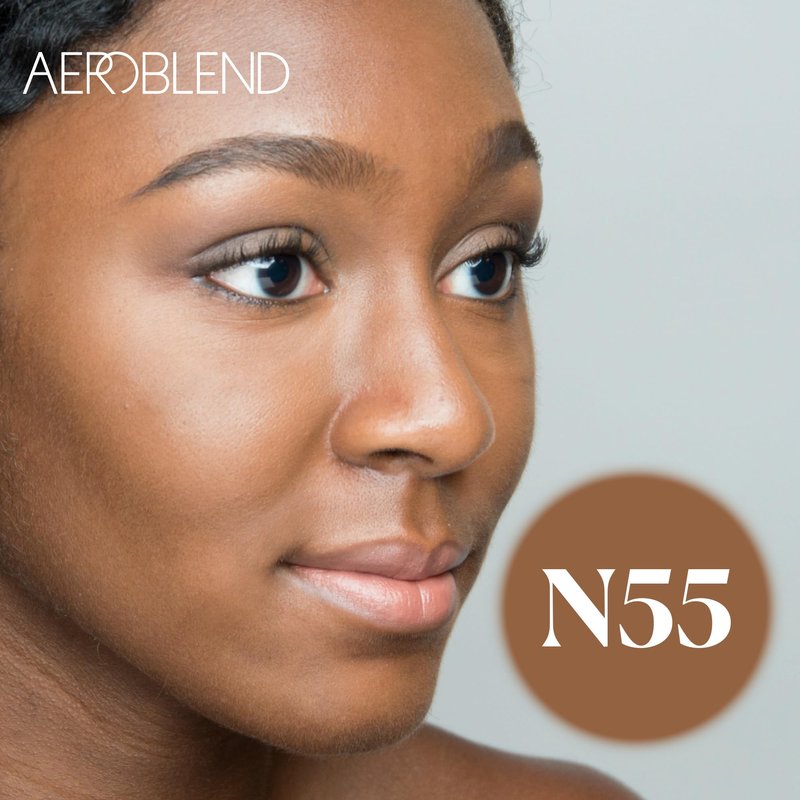 AEROBLEND Airbrush Foundation Makeup: Professional, Water-Based, Buildable, Long-wearing, For all skin types, 1 oz (N55)