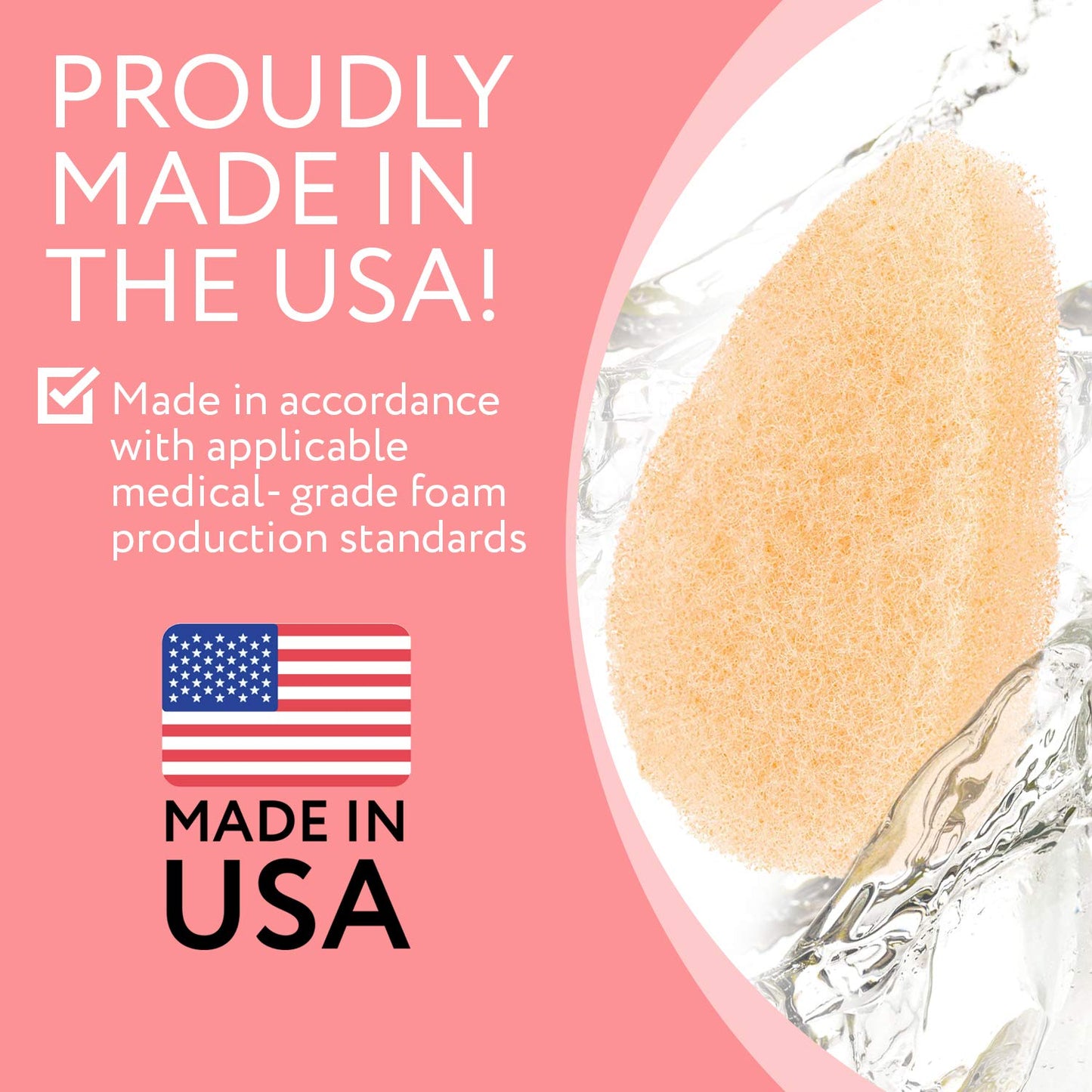 IMPRESA 20 Pack Facial Sponge for Daily Deep Cleansing - Buff Style Exfoliating Pads for Removing Dead Skin, Dirt & Makeup - Made in The USA - Regular (10 Pack) & White (10 Pack)