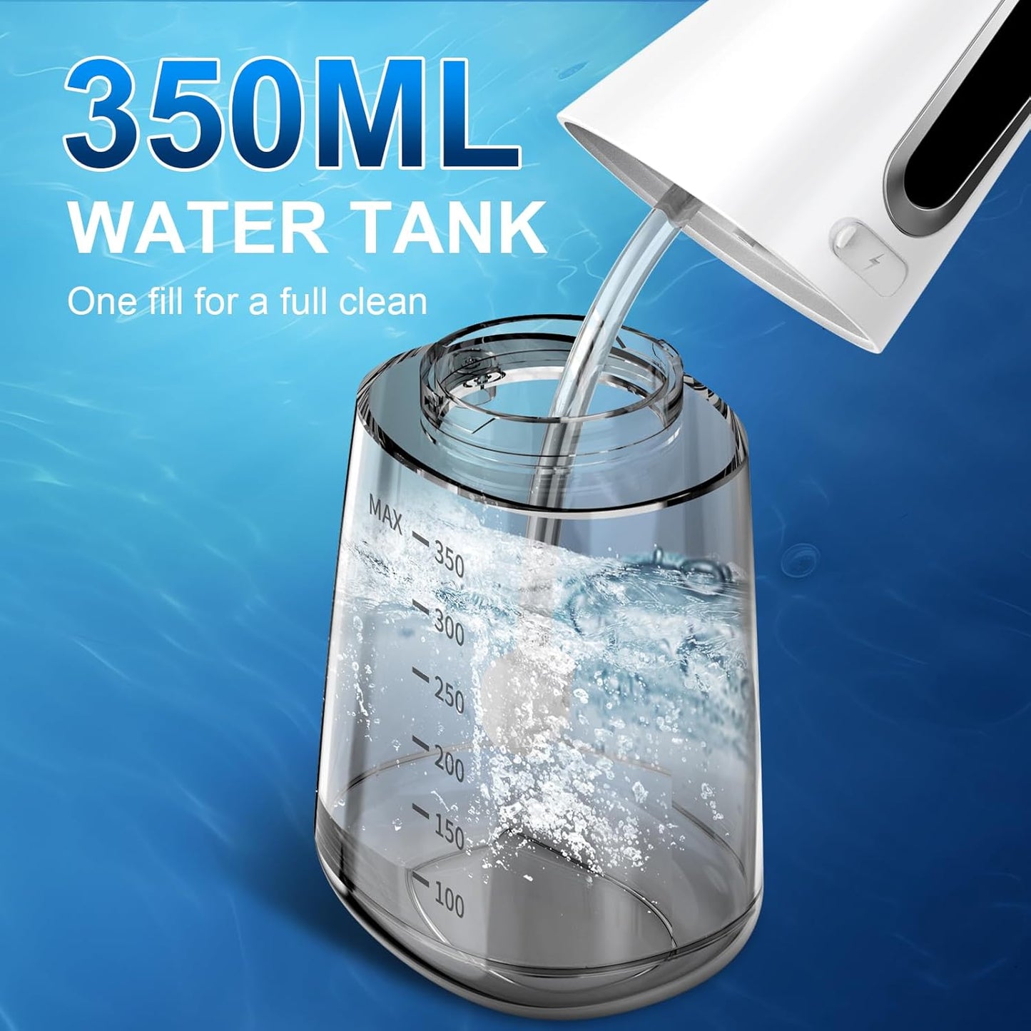 Water Flosser - Portable Cordless Oral Irrigator with 4 Modes & 4 Nozzles | 350ML, IPX7 Waterproof Design for Travel & Daily Gum Care