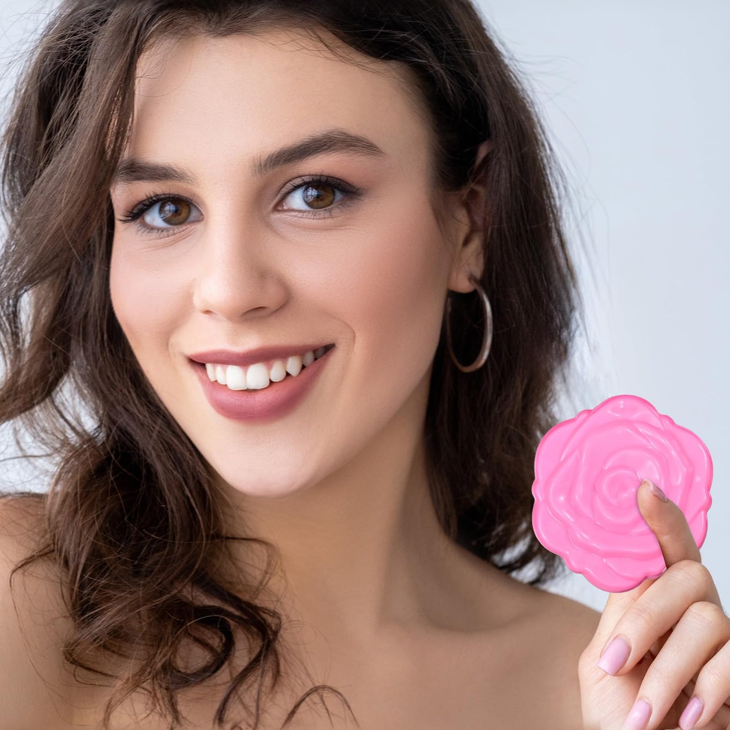 Limbeuuu 40 Pack Compact Mirror Plastic Portable Foldable Rose Flower Shaped Makeup Mirror Hand Bridesmaids Gift for Women Girls Wedding Party