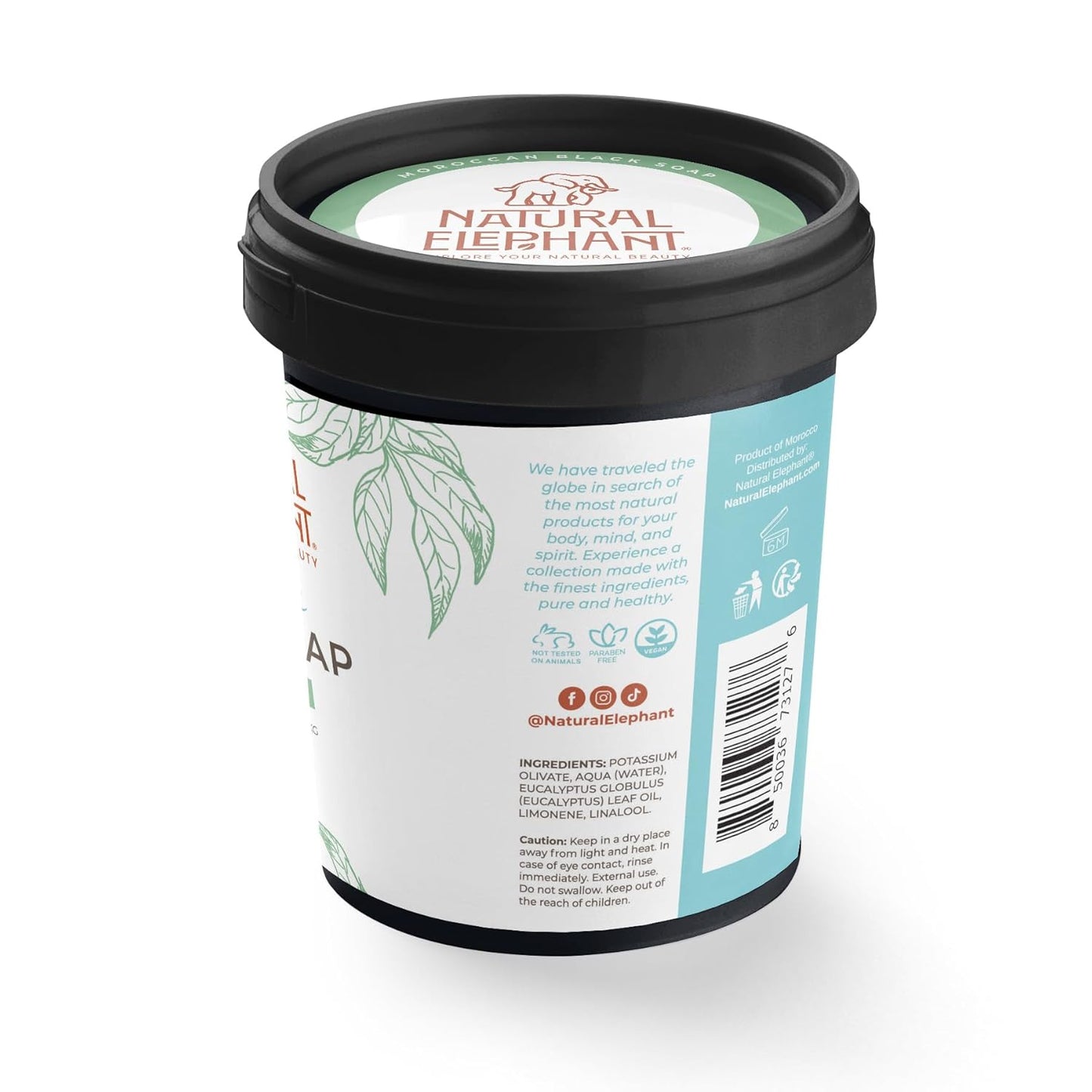 Moroccan Black Soap - Natural Eucalyptus Essential Oil | 1kg (2.2 lbs) Bulk Size