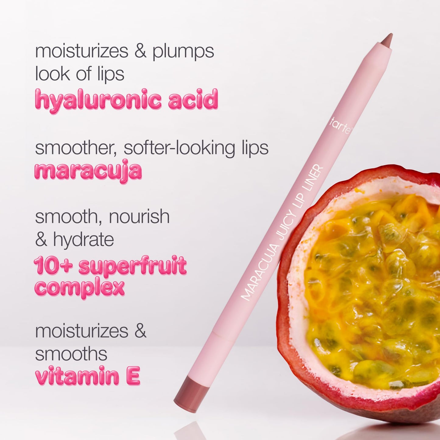 tarte maracuja juicy lip liner – Creamy, Matte, Lip Liner with Hyaluronic Acid with Vitamin E, Vegan & Cruelty-Free, full size, buff