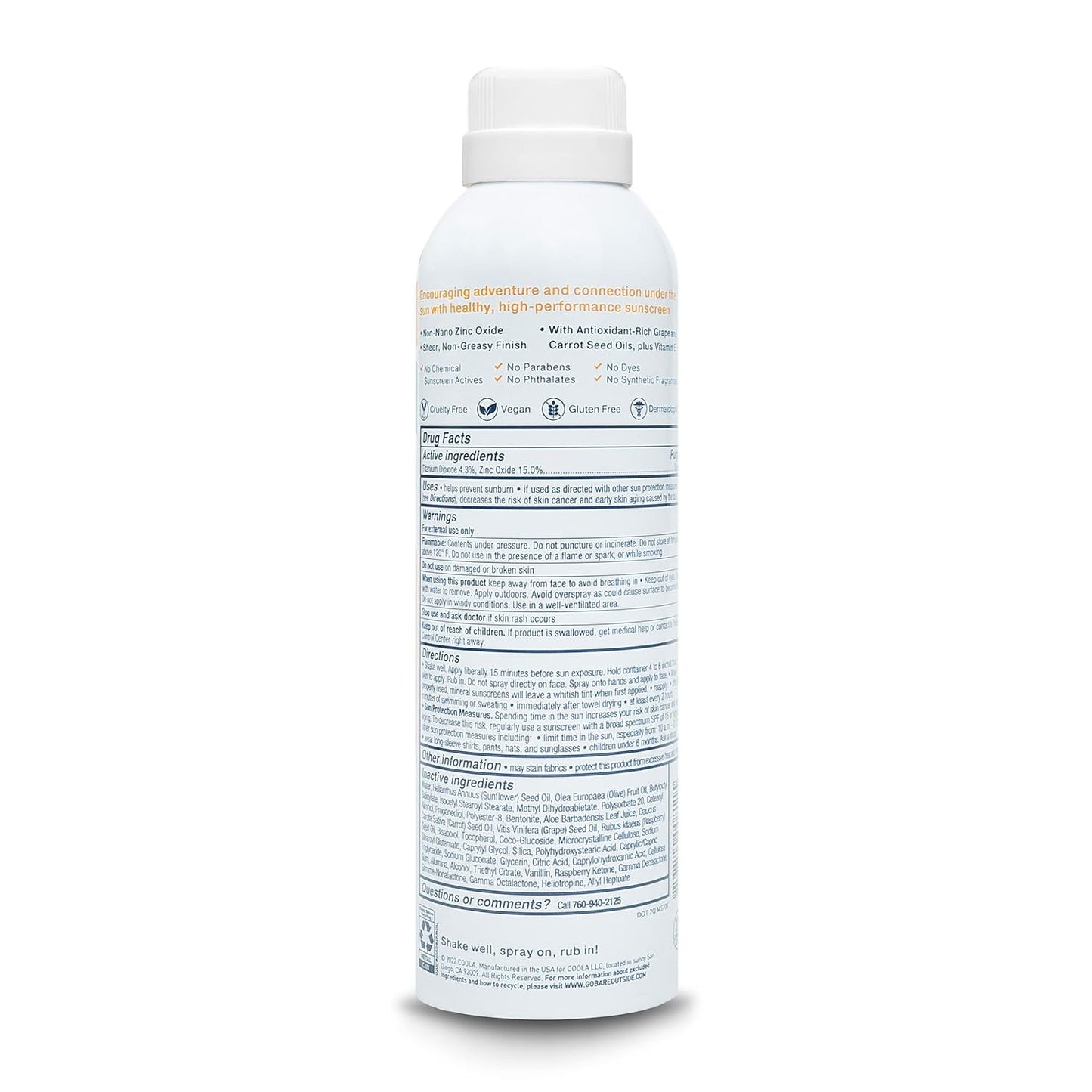 Bare Republic Mineral Sunscreen SPF 50 - Non-Greasy Spray with Vanilla Coco Scent | 6 Fl Oz