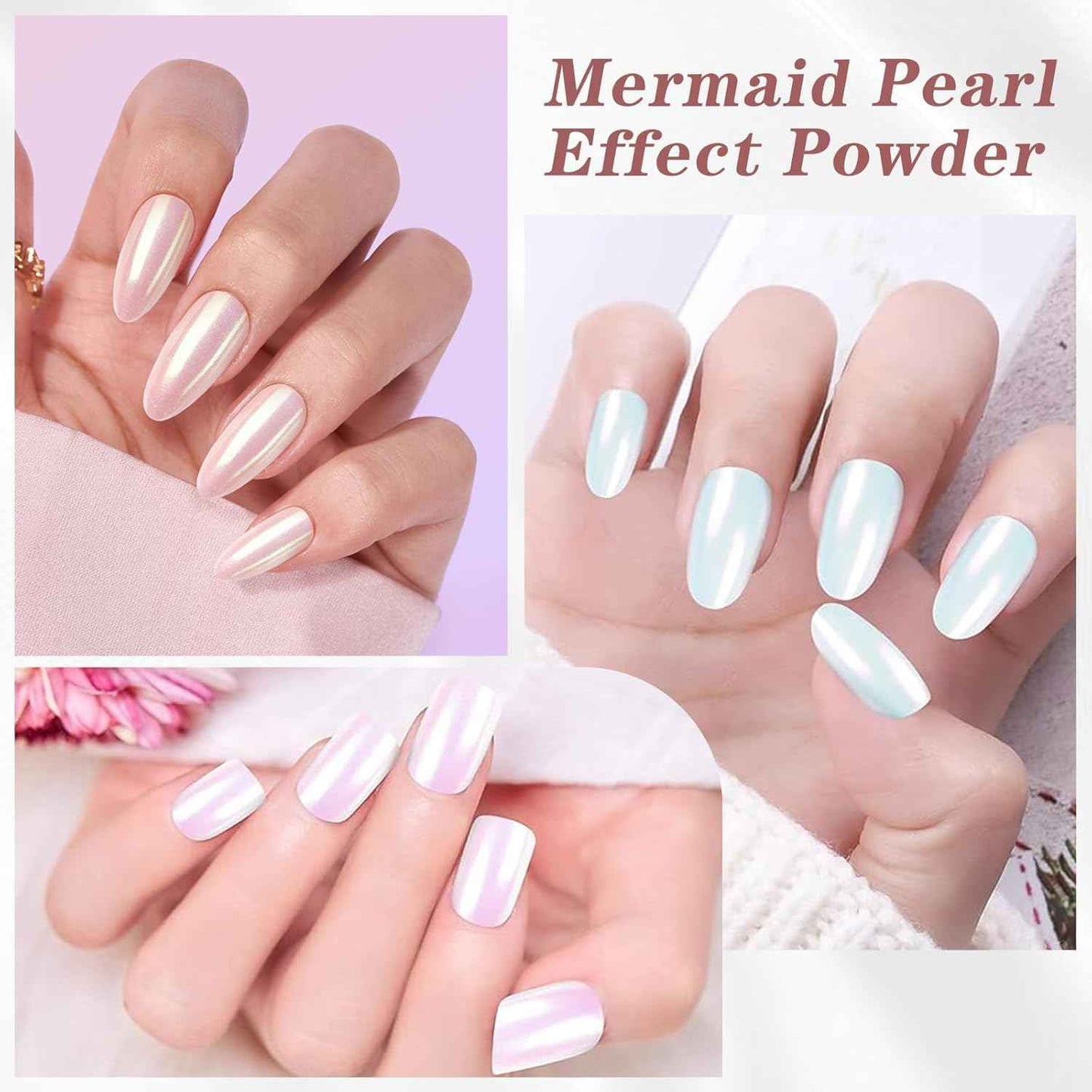 Chrome Nail Powder Kit - 12 Pcs Holographic & Iridescent Gel Polish for DIY Manicure
