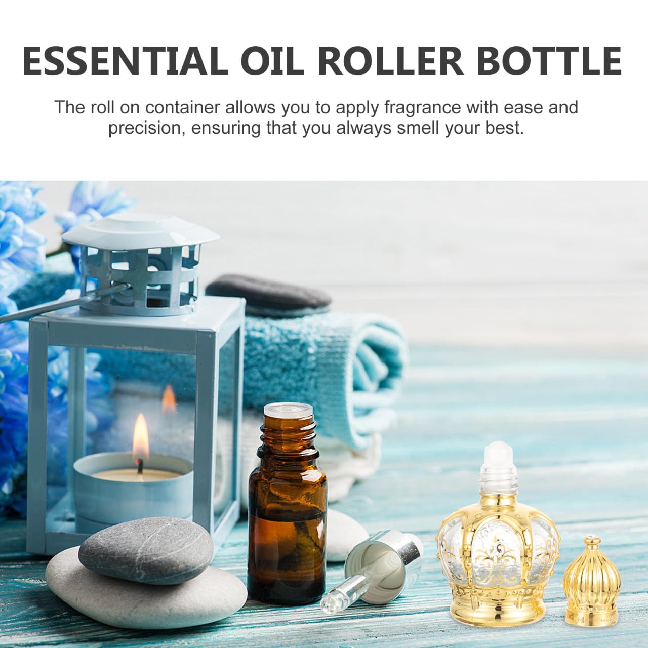 Housoutil 10 pcs Refillable Sample On Container,Vintage Perfume Bottles Middle Eastern Style Glass Roll on Bottles for Essential oils,10ml