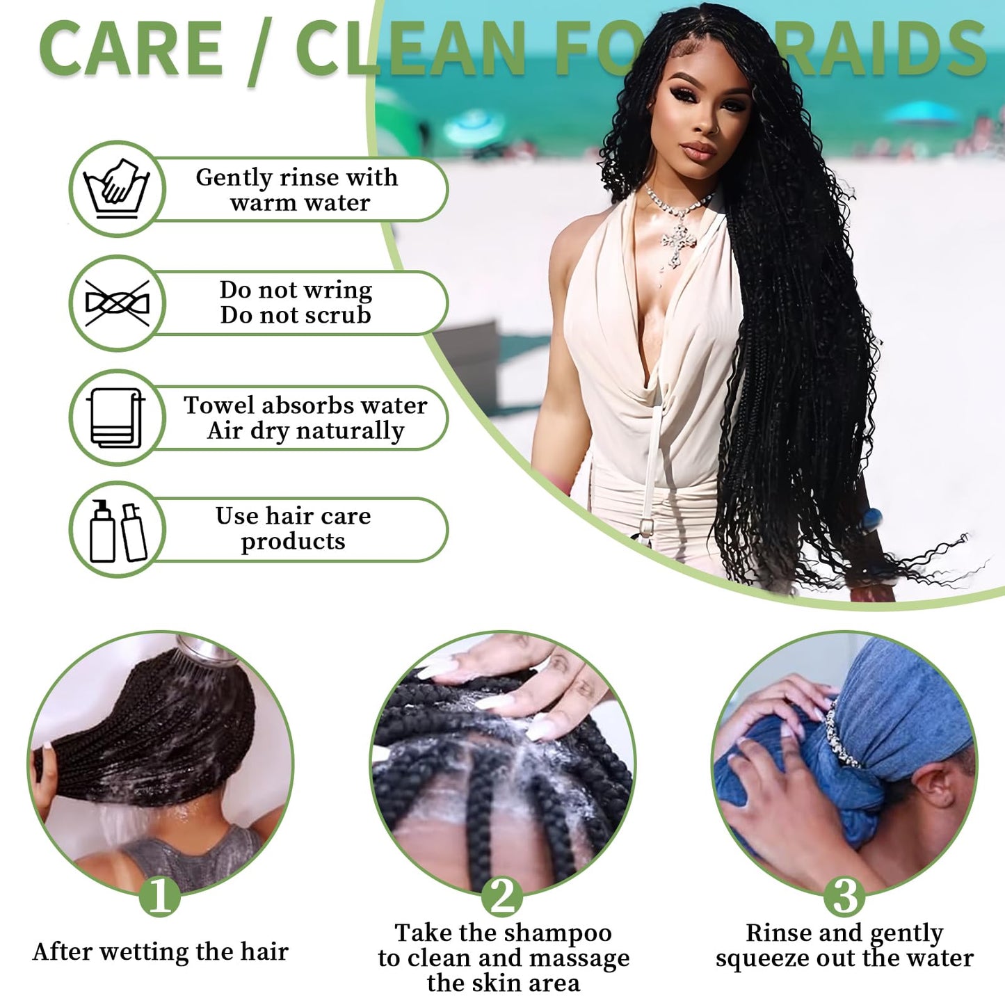 Human Braiding Hair for Boho Braids Bulk Extensions