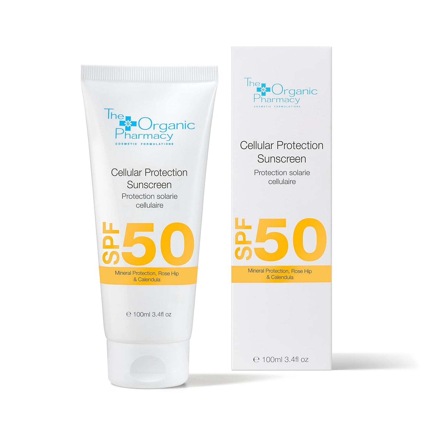 Organic Pharmacy Cellular Protection Sunscreen SPF 50 | Mineral Sunshield for Face & Body - Lightweight, Non-Greasy - 3.4 oz (100 ml)