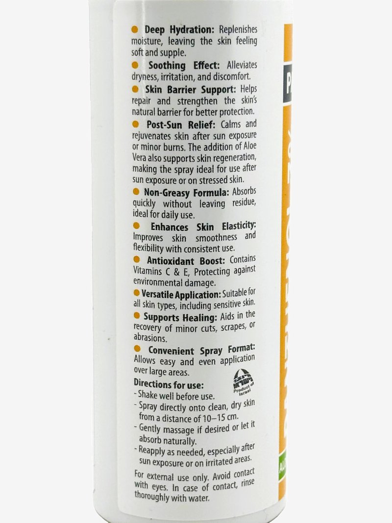 DR. SCHAVIT PantheDerm Aloe Vera & Panthenol 7% Skin Spray – Hydrating & Soothing Face & Body Mist for Dry, Sensitive, or Irritated Skin – After Sun, Shaving, Burns, Post-Laser, Tattoo 6.76 fl oz