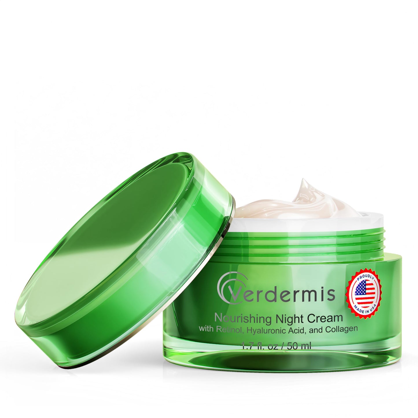 VERDERMIS Instant Face Lift Cream – Hyaluronic Acid Moisturizer with Retinol & Collagen, Night Face Cream for Hydration, Firming & Overnight Skin Renewal, Made in USA