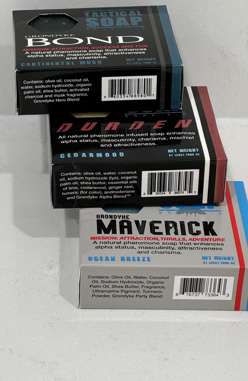 Tactical Soap All-Natural Men's Soap (3 bars) - Pheromone-Infused for Attraction, Exfoliating, Manly Bar Soap, 100% Natural, Made in the USA