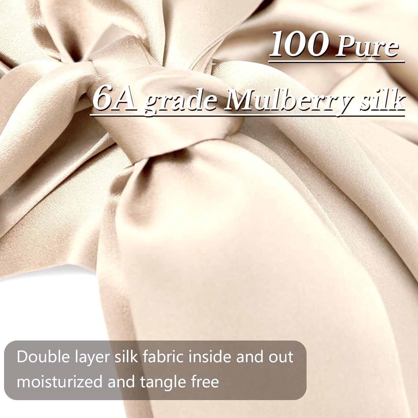 Mulberry Silk Bonnet for Sleeping | 22 Momme Grade-6A Hair Wrap for Short & Long Curly Hair