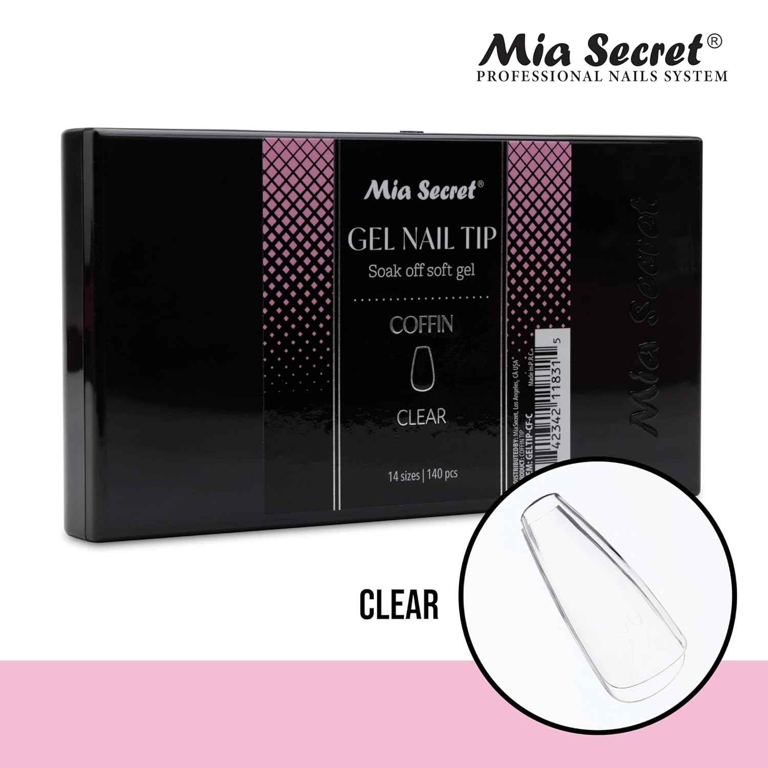 Clear Soft Gel Nail Tips - Mia Secret Stiletto 504 Tips for Salon & DIY Use