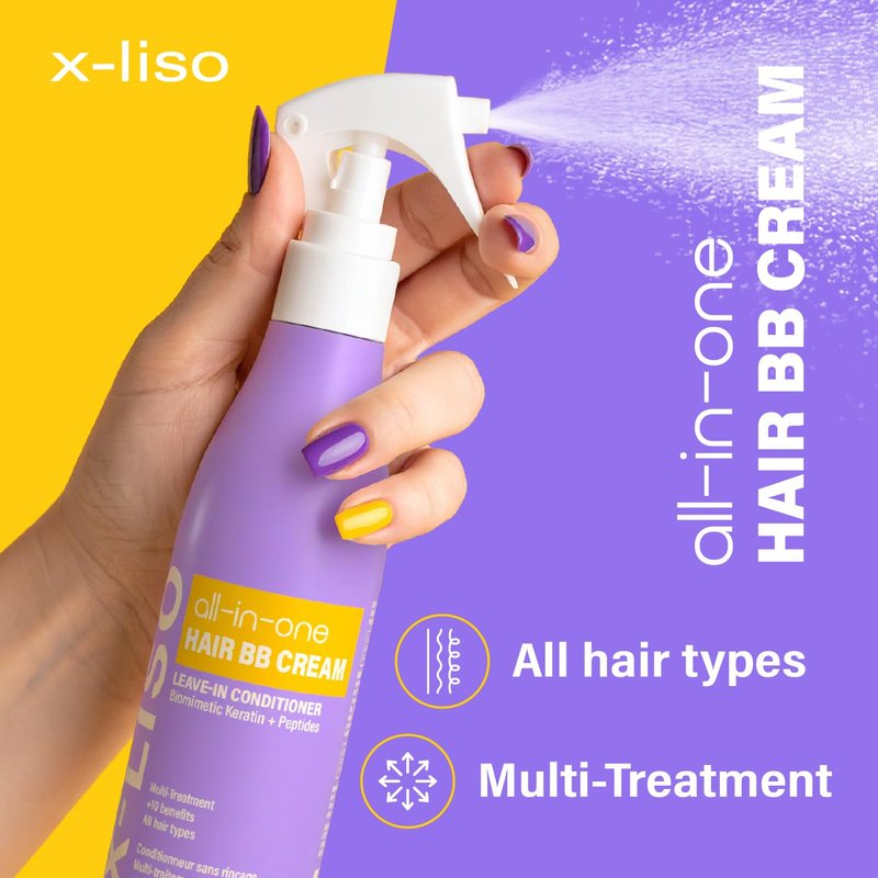 All-in-One Hair Conditioner Spray | Leave-In BB Cream with Keratin & Peptides - Anti-Frizz & Heat Protectant for All Hair Types - 11 Benefits in 1