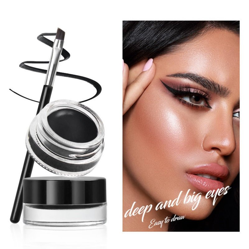 MAEPEOR Matte Gel Eyeliner 12 Color Smooth Cream Eyeliner Gel Pot Long Lasting Waterproof High Pigment Eyeliner Cream for Daily or Cosplay (Matte, 09 Rose)