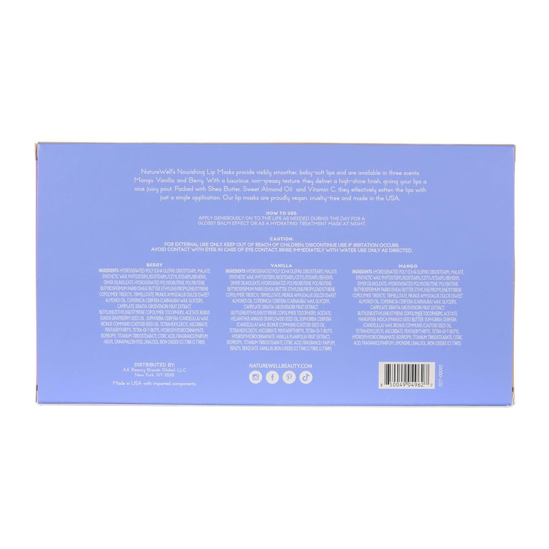 Hydrating Lip Masks Variety Pack - Mango, Vanilla & Berry Scents | Non-Greasy, Softening 0.70 oz (3 Pack)