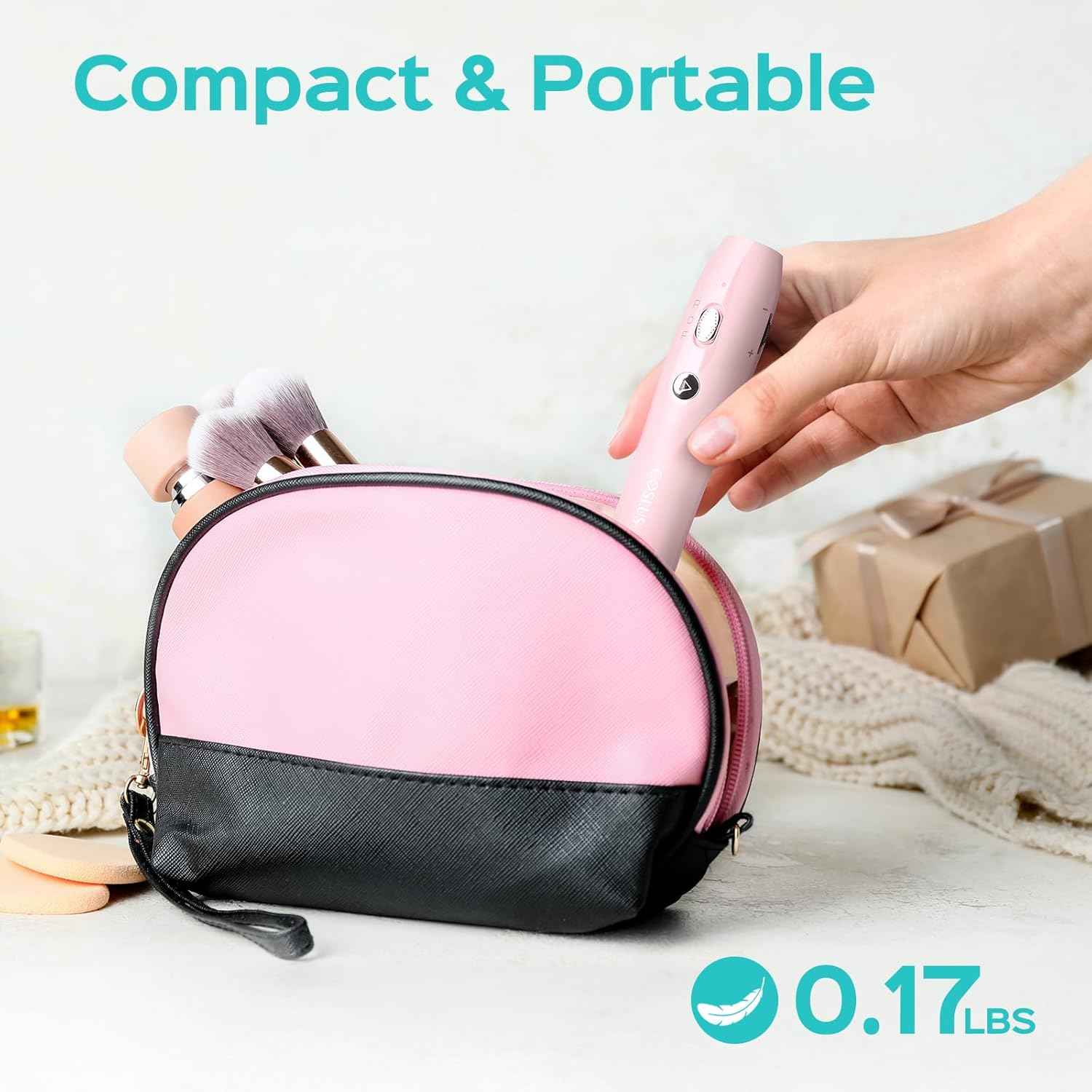 COSLUS Cordless Nail Drill Kit - Professional Electric File for Acrylic & Gel Nails, Portable with Adjustable Speed - Pink