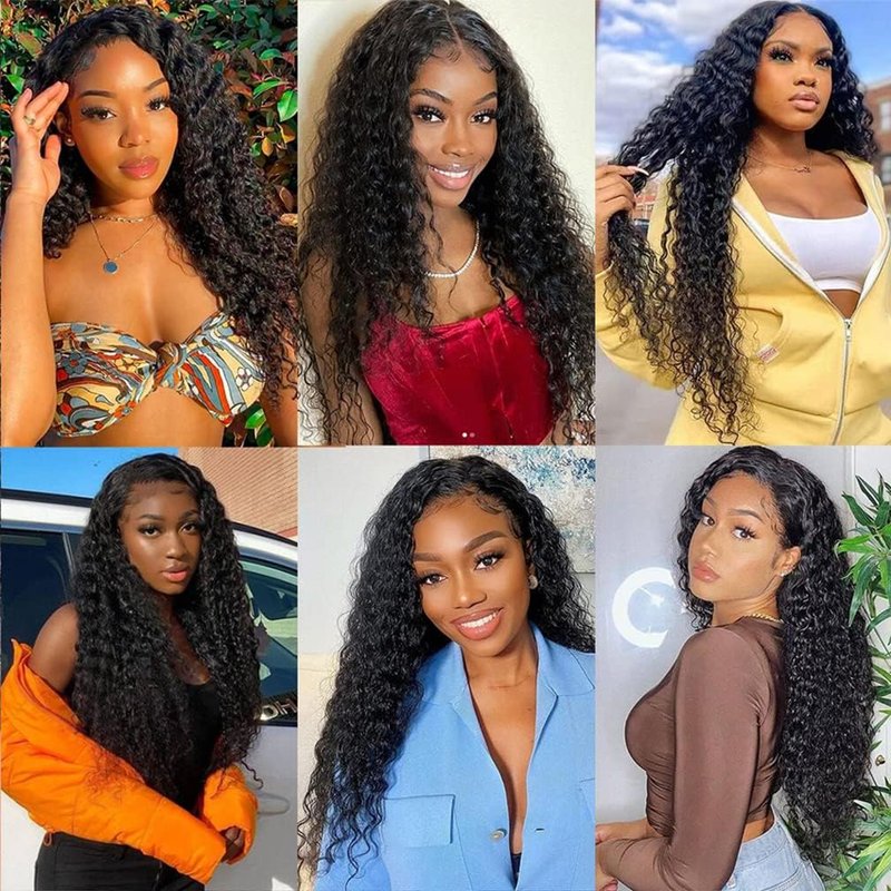 Ladiaryf Kinky Curly Human Hair Bundles Thick Brazilian Virgin Curly Weave Bundles Human Hair 100% Unprocessed Double Weft Natural Black Color Can Be Dyed 100g 18 Inch