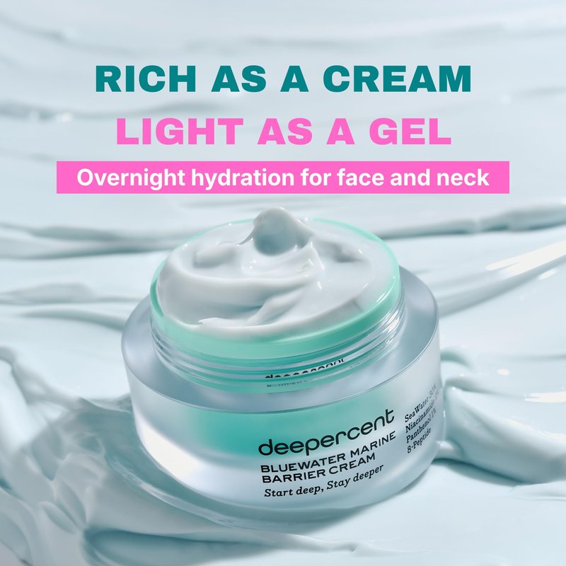 DEEPERCENT Korean Night Cream for Dry, Mature Skin, Anti-Aging Face and Neck Moisturizer for Barrier Repair and Deep Hydration with Marine PDRN, Multi-Peptides, Niacinamide and Panthenol, 1.52 fl oz
