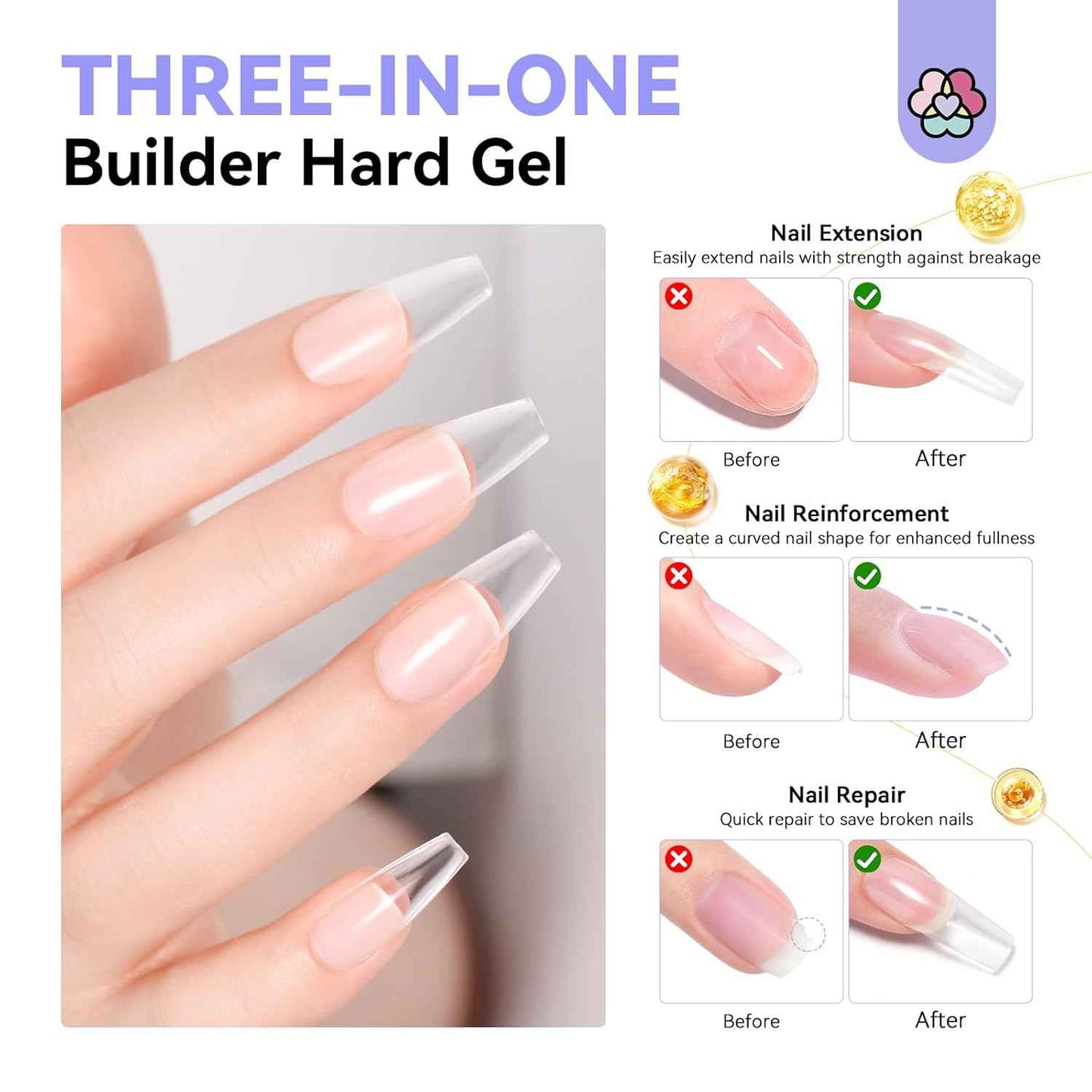 Professional SAVILAND Electric Nail Drill Kit with Clear Builder Gel for Beginners