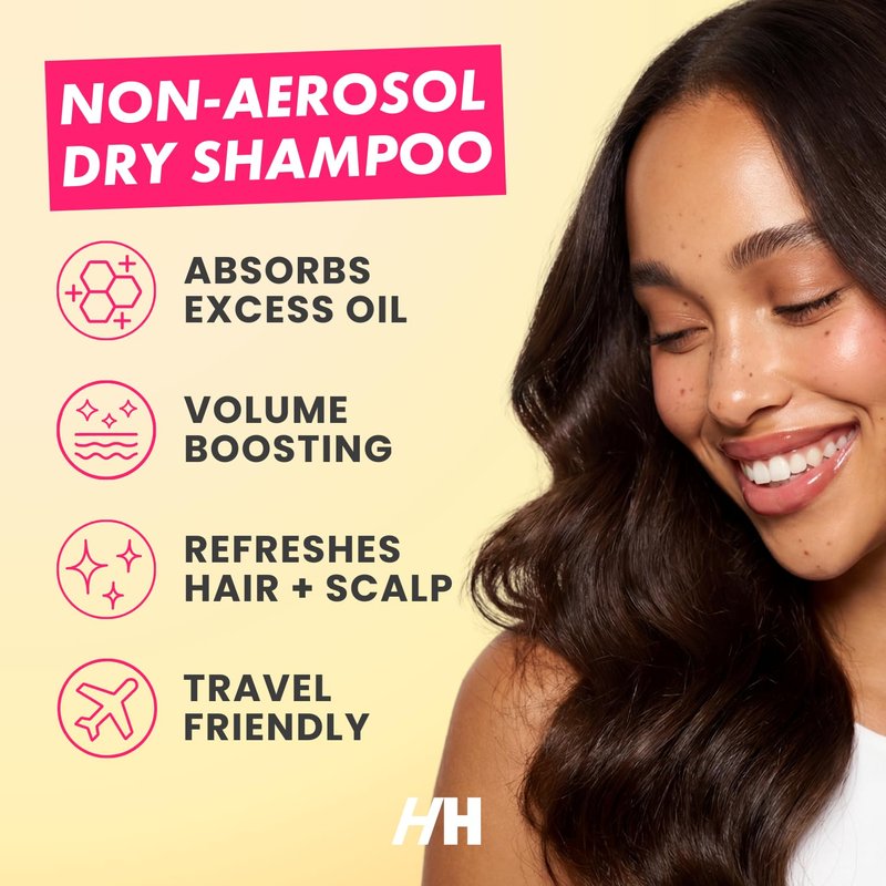 Handmade Heroes Dry Shampoo and Brush Kit, Non Aerosol Volumizing Dry Shampoo Powder For Dark & Brunette Hair, 100% Natural & Vegan, Plastic Neutral Packaging, 1.8 Fluid Ounces