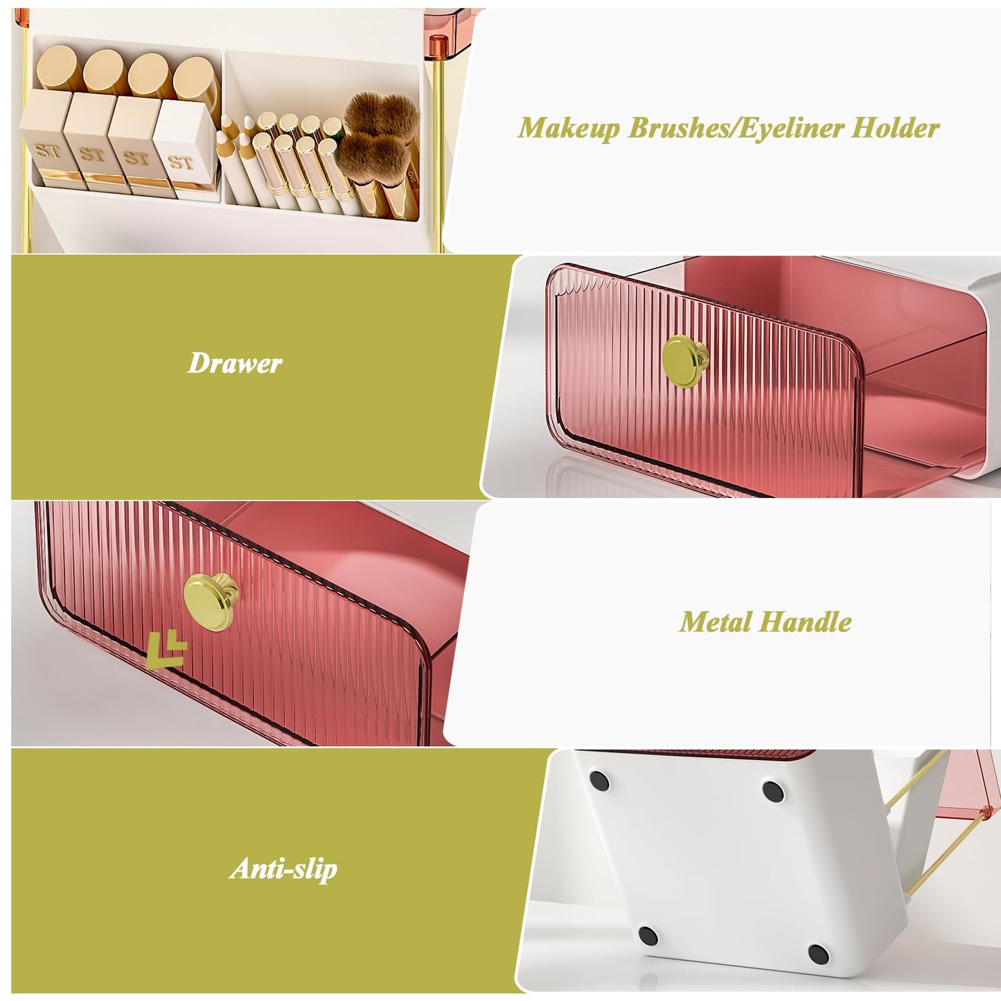 FOLLOWIN Bathroom Organizers and Storage with Drawer, Makeup Organizer