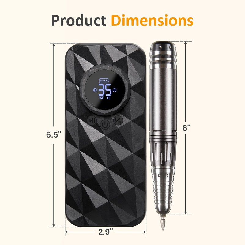 Sunvivi Professional Electric Nail Drill 40000RPM, Portable & Rechargeable Cordless Nail File Machine with 11 Drill Bits for Acrylic Nails Shaping, Polishing & Removing Gel Nails Home & Salon Use