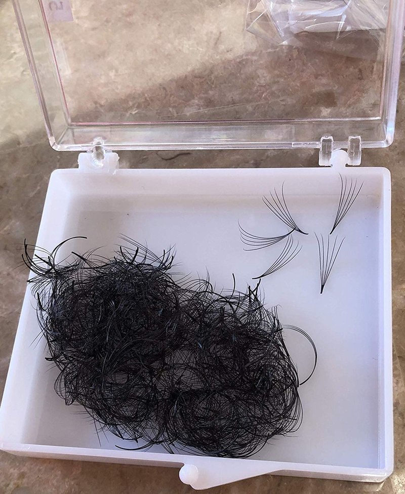 5D PREMADE (HAND MADE) FAN LASHES (500 FANS/TRAY) FOR EYELASH EXTENSION, D CURL, 0.07 THICKNESS, LENGTH FROM 9MM-15MM (D14mm5D)