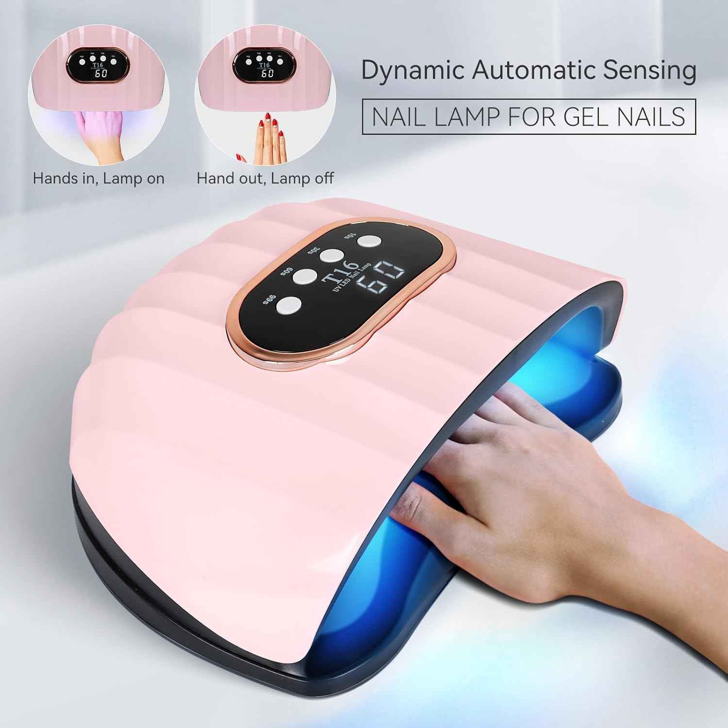 54W UV LED Nail Lamp - Quick-Dry Nail Polish Dryer with 4 Timer Settings for Gel Nails & DIY Nail Art