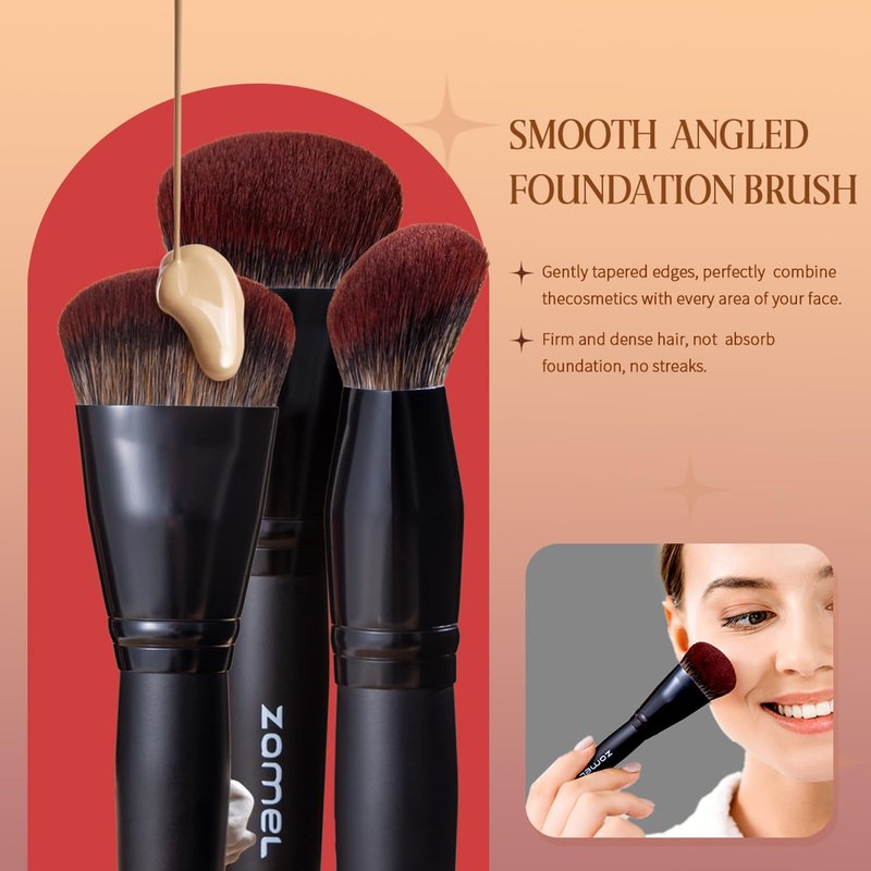 ZAMEL 26Pcs Premium Black Make up Brushes Set With Travel Bag,ULTRA SOFT Hair Makeup Brush pack Contains large powder Blending Make up Brush set Blush Face Brush Concealers contour Eyeshadow