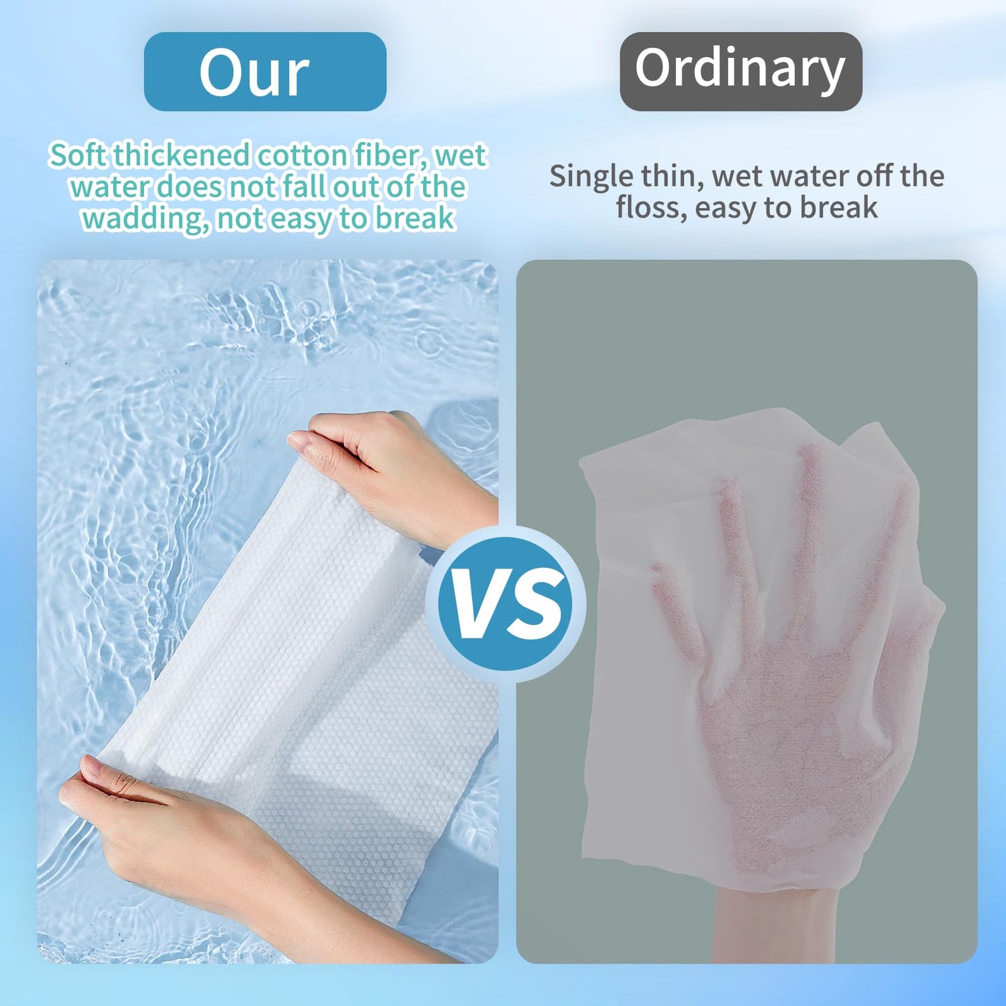ataraxia Disposable Face Towels XL, Cotton Clean Towel for Face Travel Pack of 150, 10x12'' Extra Thick Soft Facial Cleansing Towelettes Wipes for Drying | Washing | Skin Care (3 Pack)