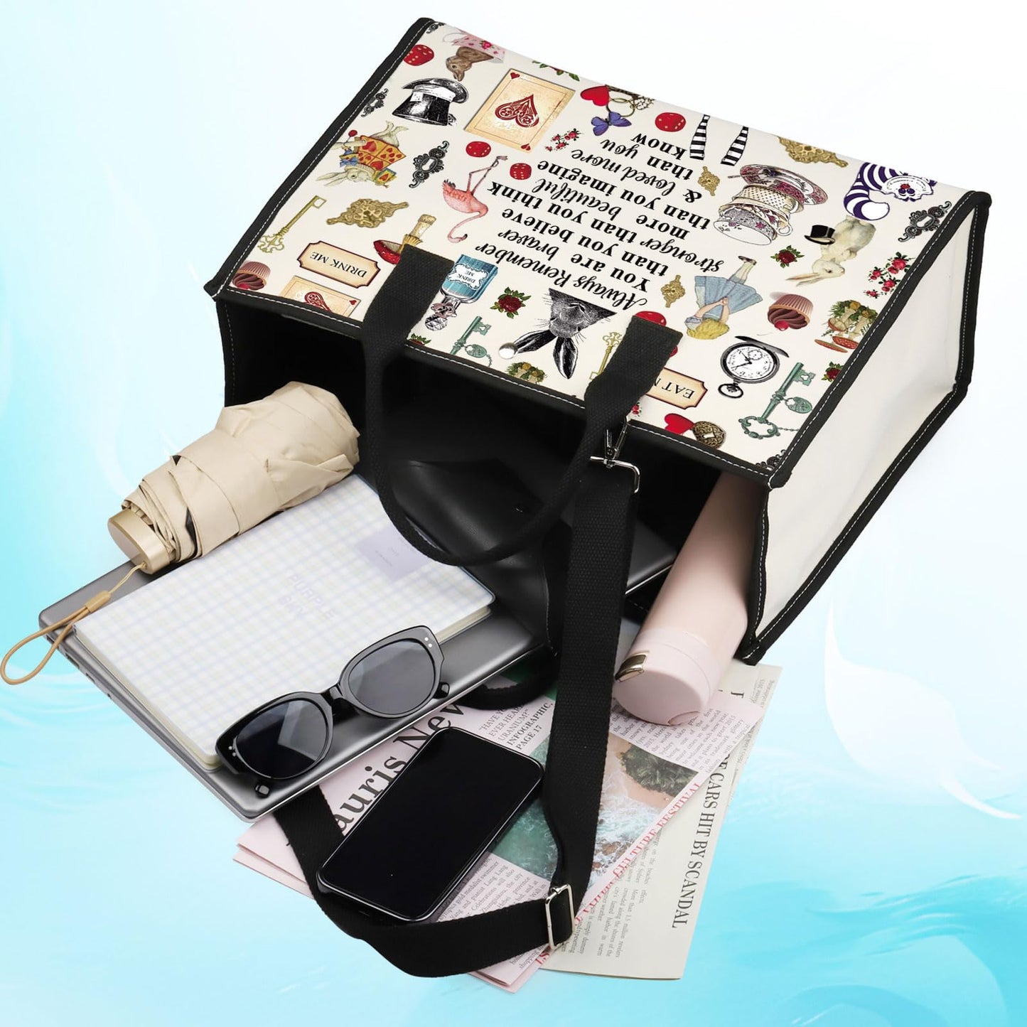 LEVLO Alice Movie Cosmetic Bag Alice Fairy Tale Fans Gift Alice You Are Braver Stronger Smarter Than You Think Merch (Alice LT)