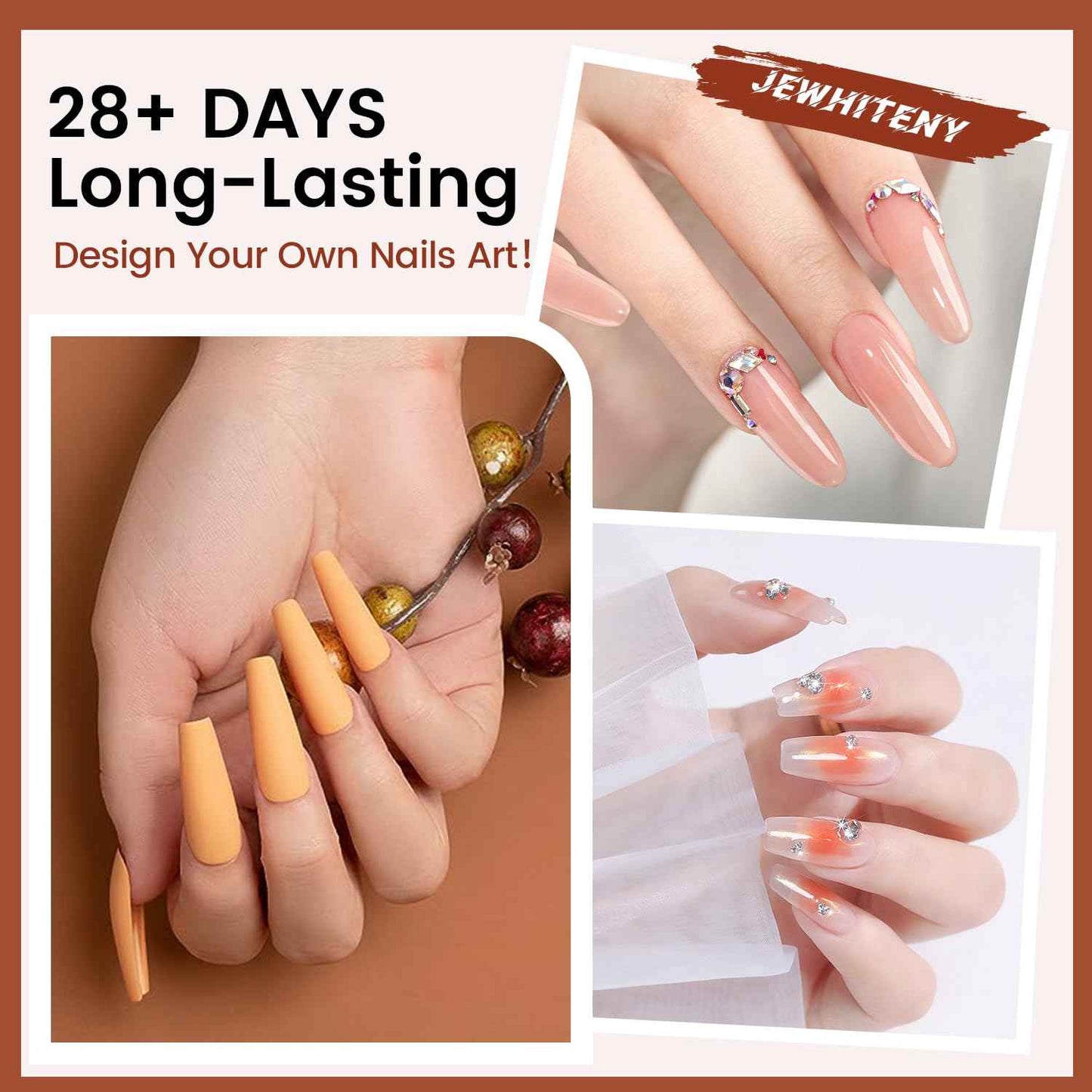 14PCS Poly Gel Nail Extension Kit - Includes 10ML Gel Top & Base Coat Set